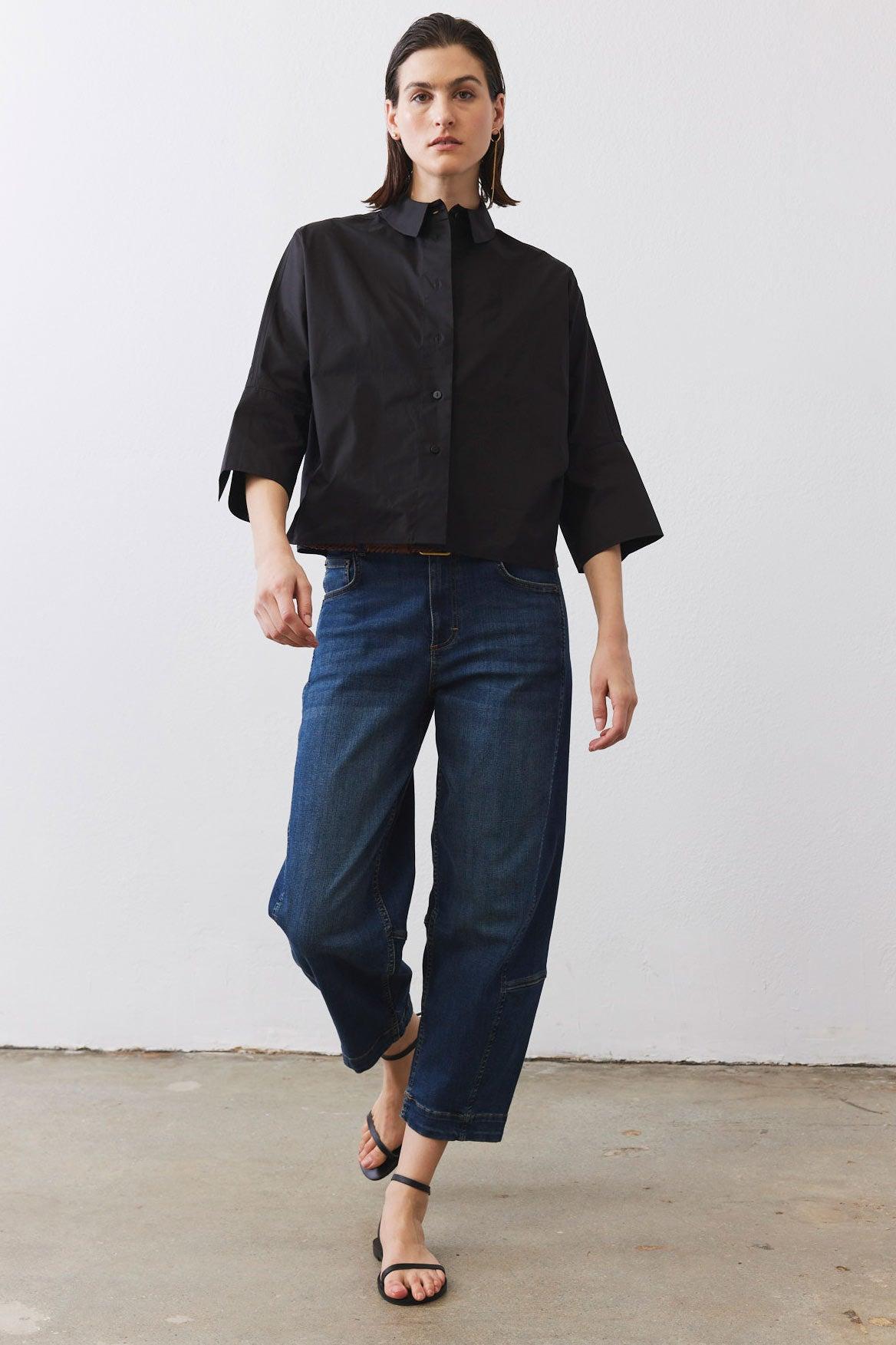 Oversized Poplin Cropped Blouse Product Image
