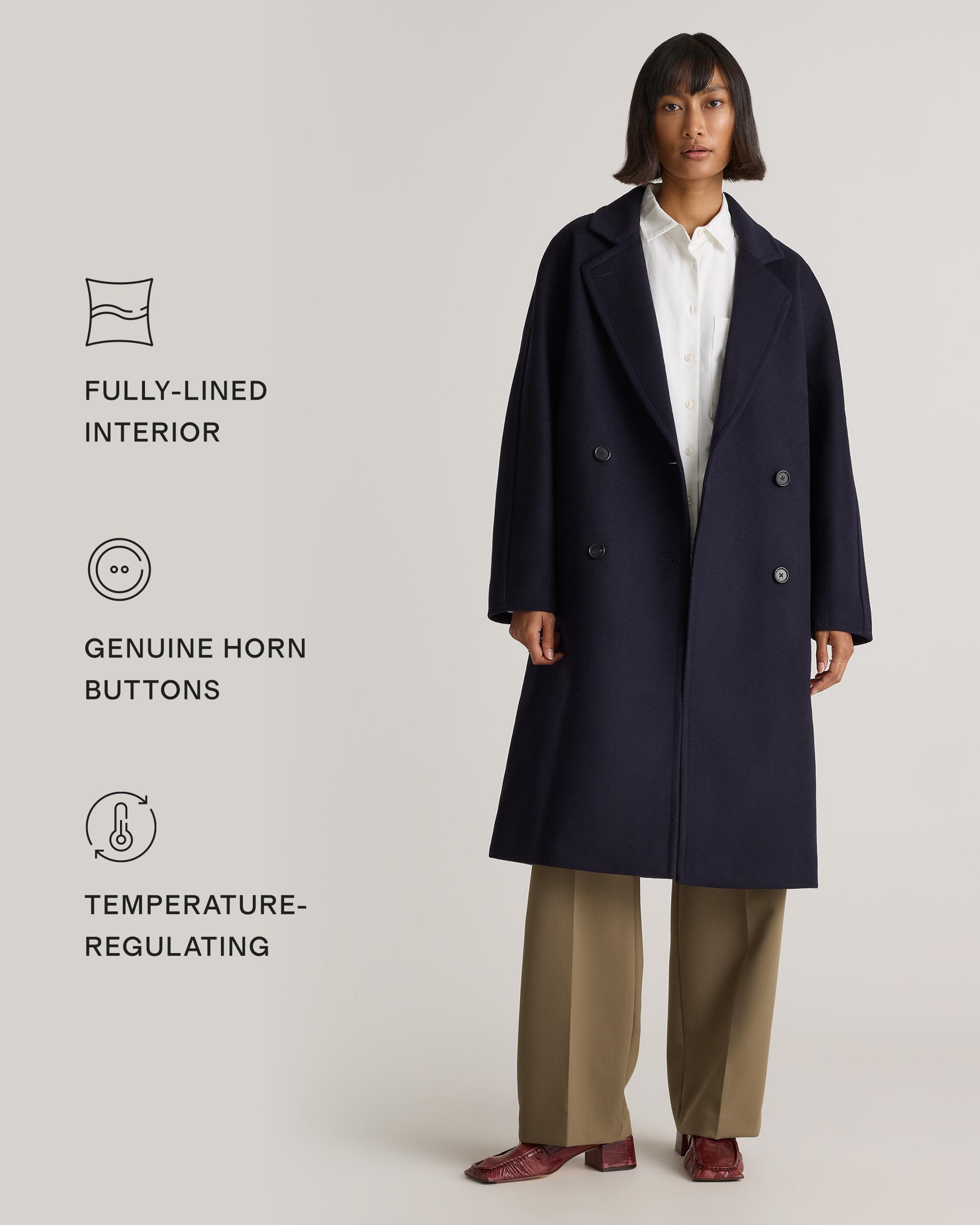 Quince | Women's Italian Wool Double-Breasted Slouch Coat Size XS Product Image