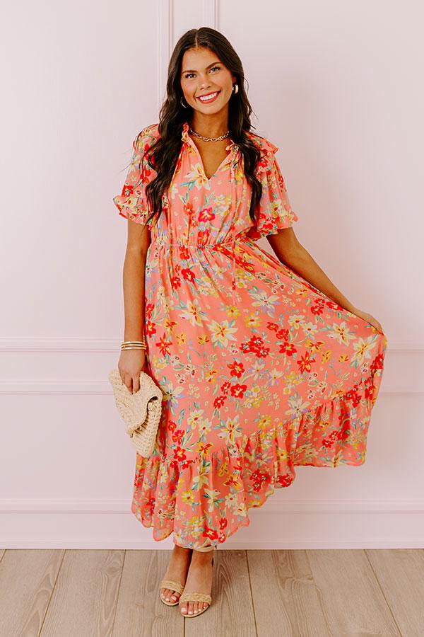 Floral Flair Midi In Coral Product Image