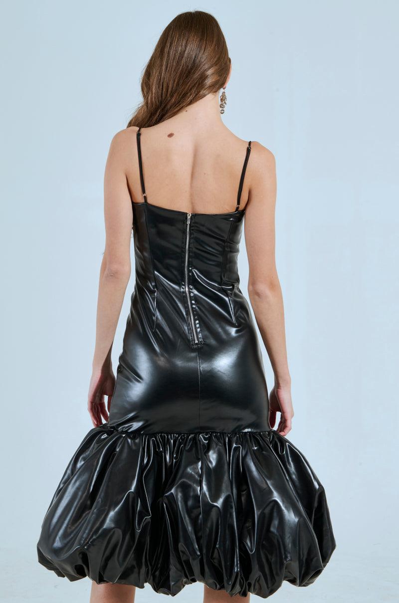 PHOEBE BUBBLE MIDI DRESS IN PU Product Image