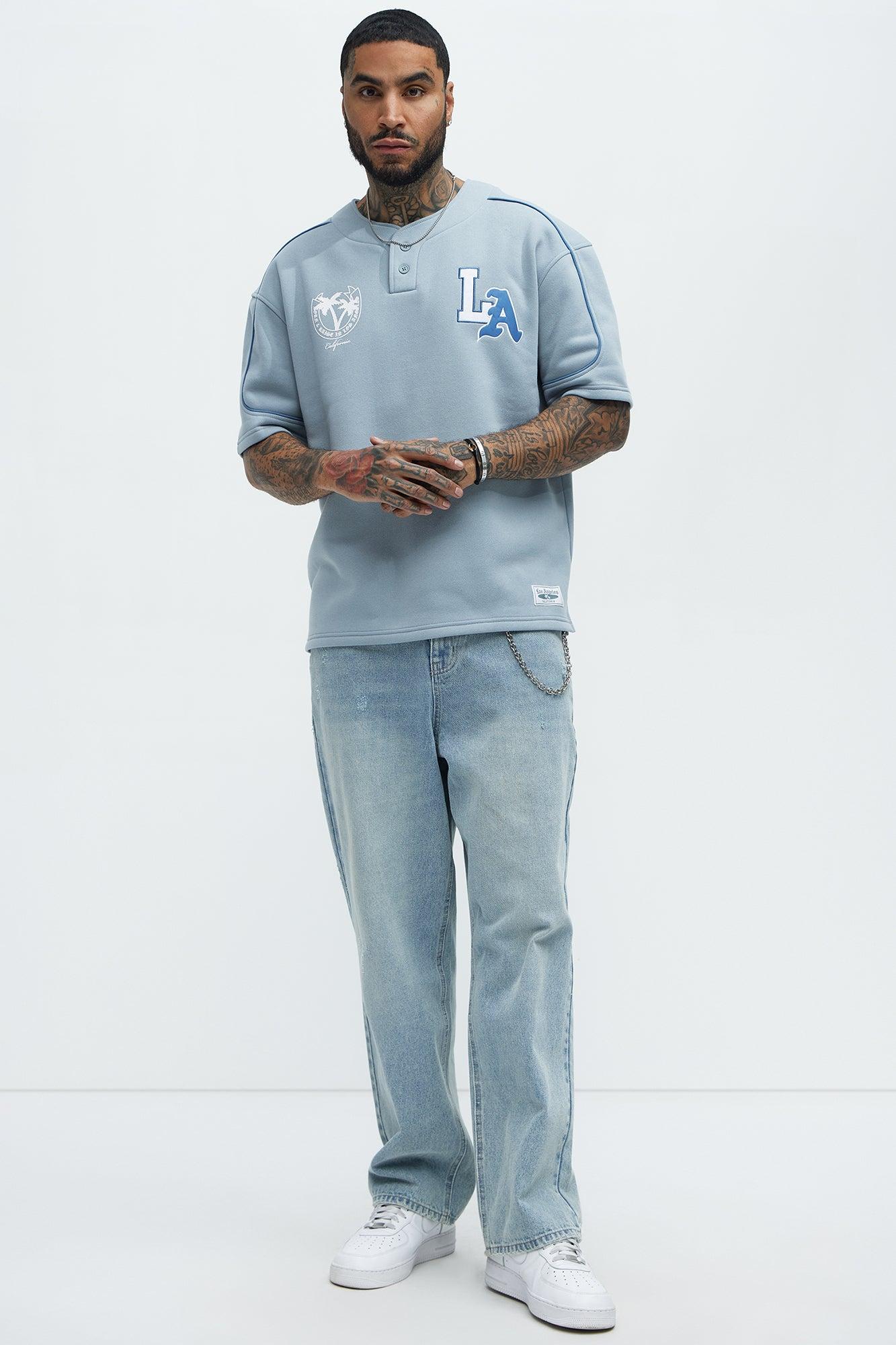 LA California Short Sleeve Henley - Stone Product Image