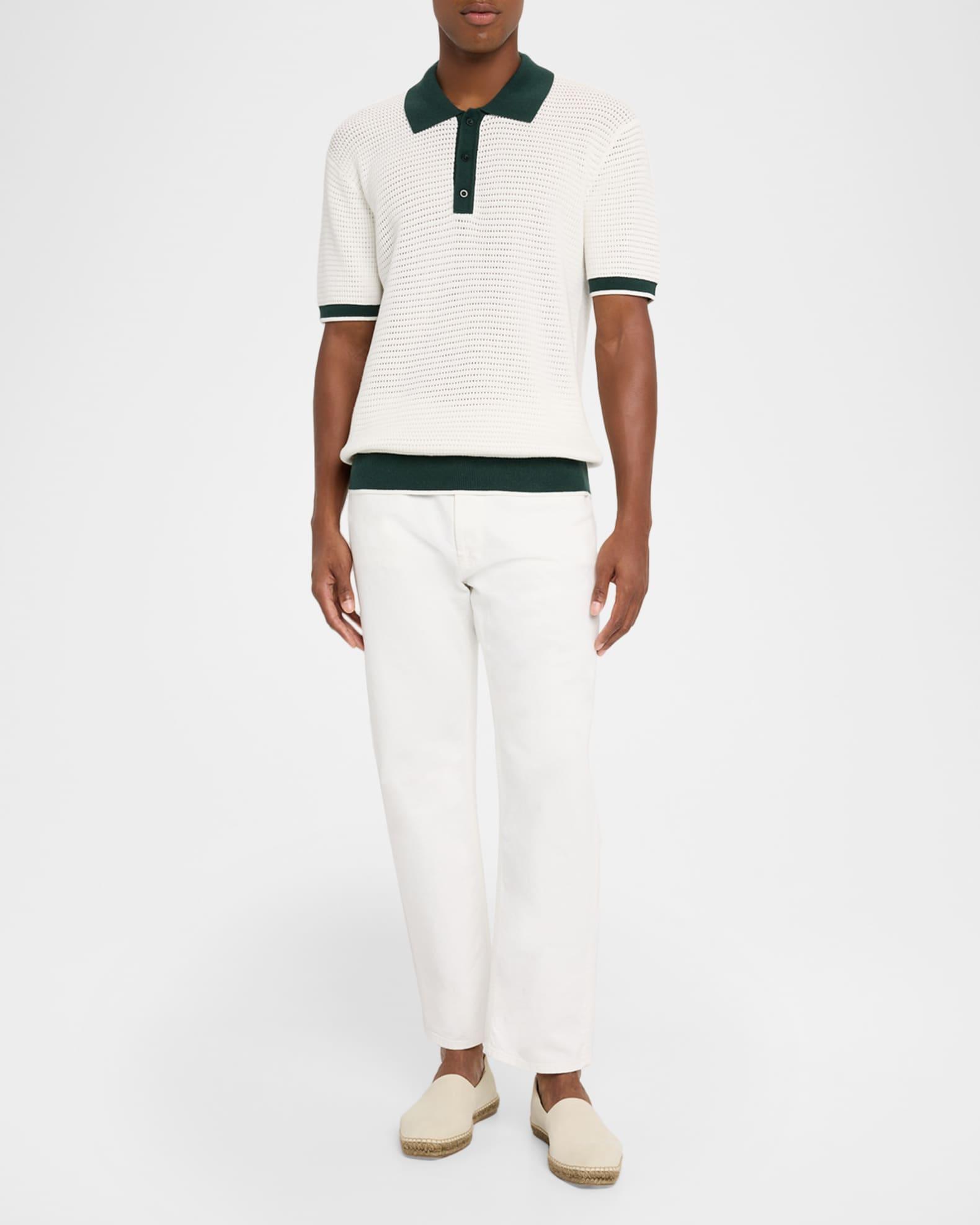 Men's Vidal Contrast-Trim Cotton Crochet Polo Shirt Product Image