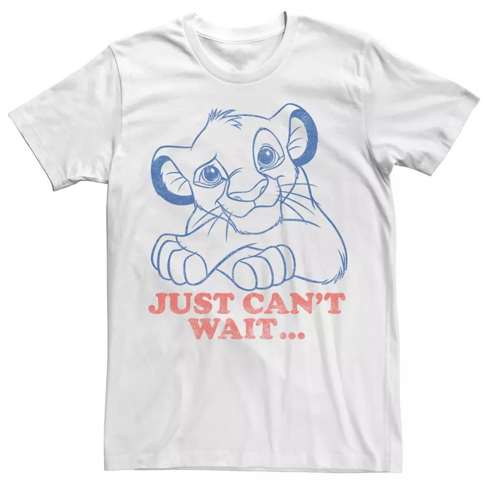 Men's Disney's The Lion King Simba Just Can't Wait Tee, Size: Small, White Product Image