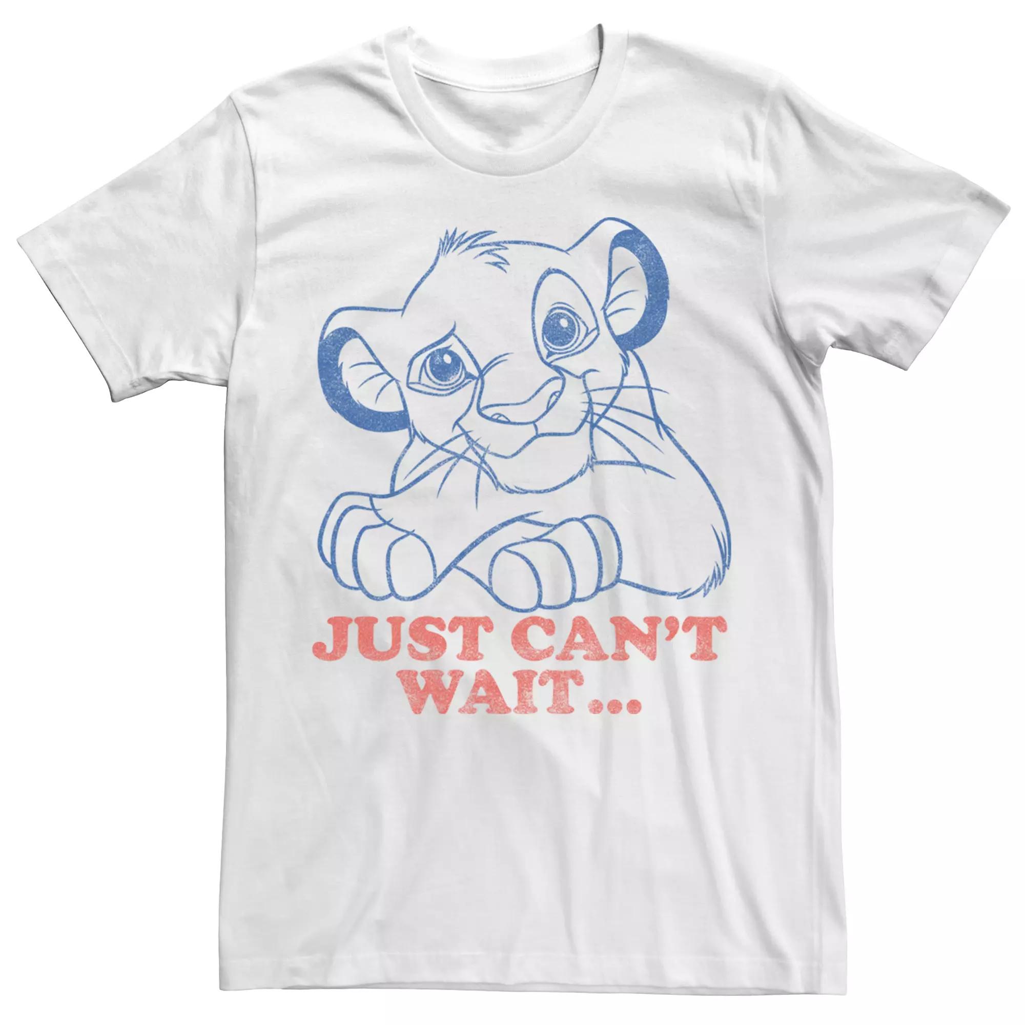 Men's Disney's The Lion King Simba Just Can't Wait Tee, Size: Small, White Product Image