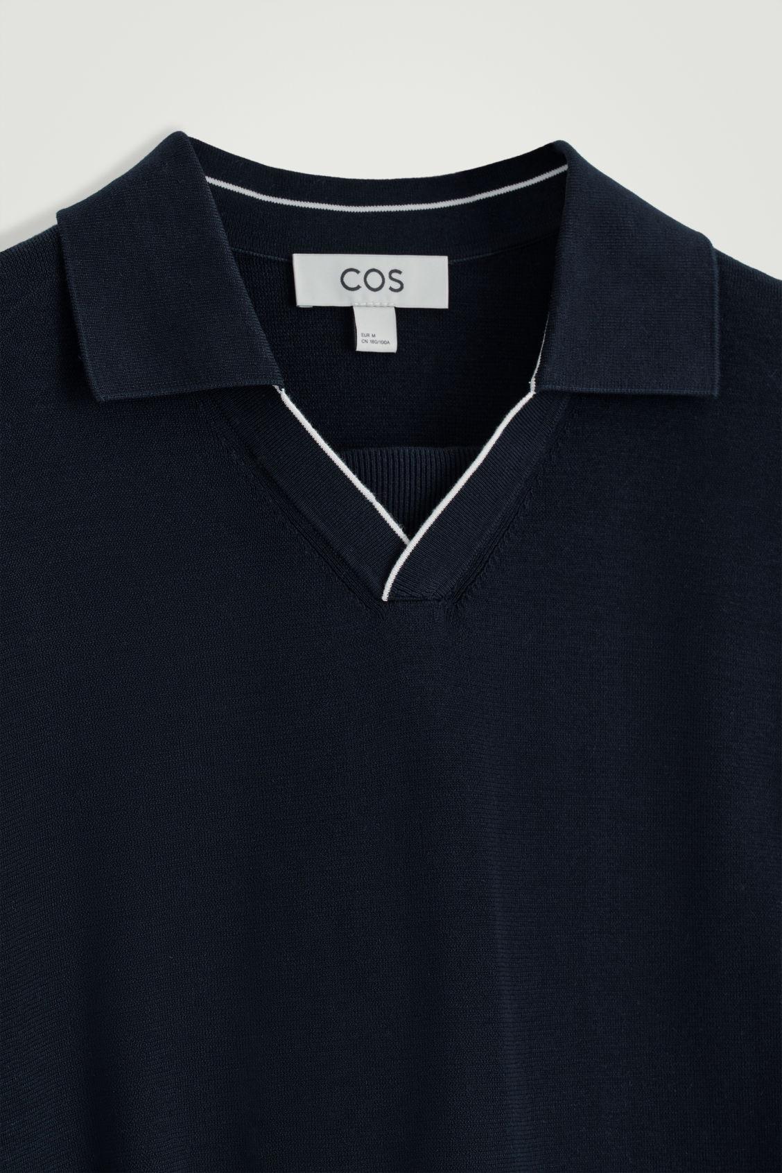 CONTRAST-TIPPED KNITTED POLO SHIRT Product Image