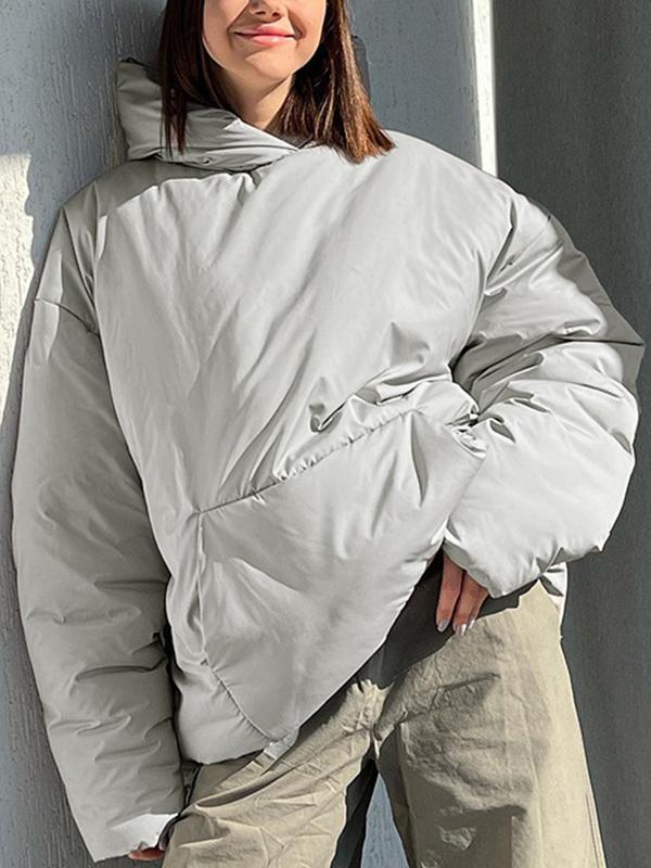 Hooded Long-Sleeved Cotton Hoodie Product Image