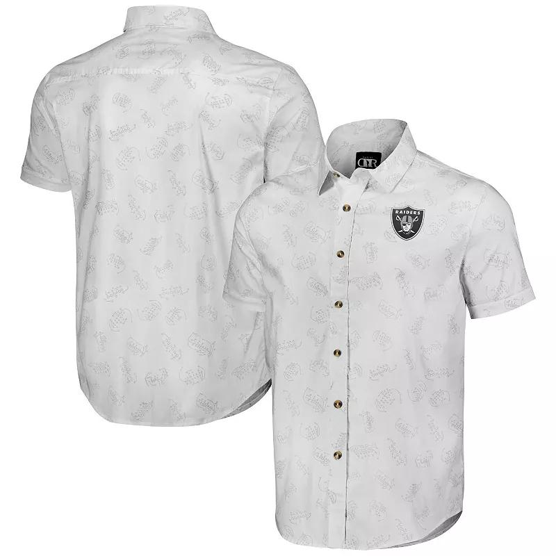 Men's NFL x Darius Rucker Collection by Fanatics White New Orleans Saints Woven Short Sleeve Button Up Shirt,  Product Image