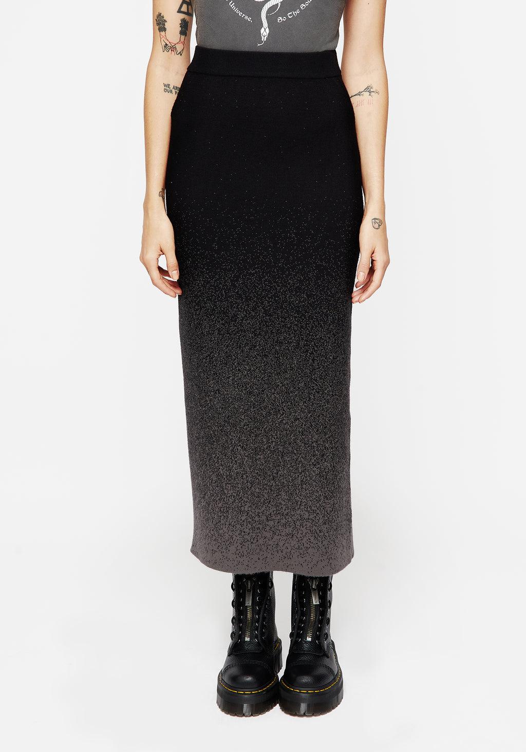 Nightjar Ombre Knit Mermaid Maxi Skirt Product Image