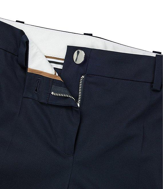 BOSS by Hugo Boss Tachinoa Classic Stretch Cotton Twill Tapered Slim Leg Pleated Ankle Pants Product Image