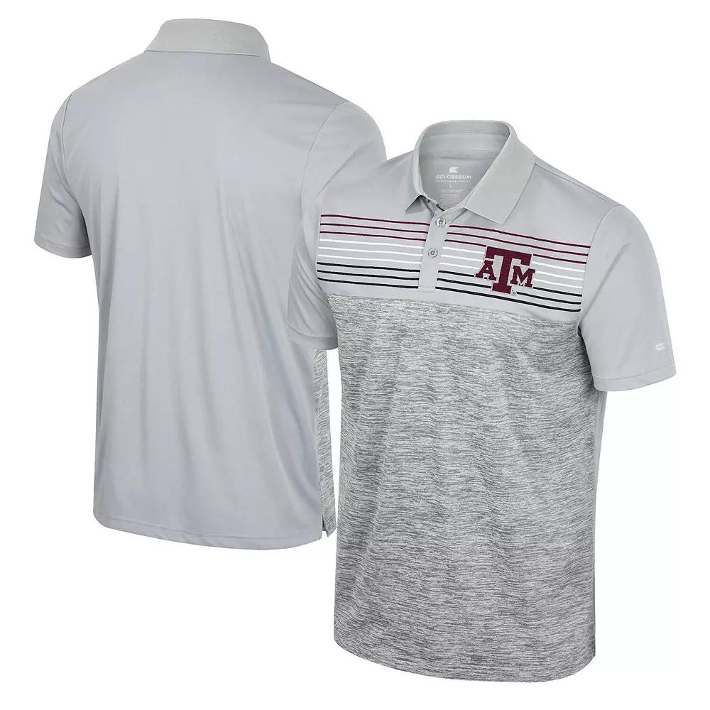 Men's Colosseum Gray Texas A&M Aggies Cybernetic Polo,  Product Image
