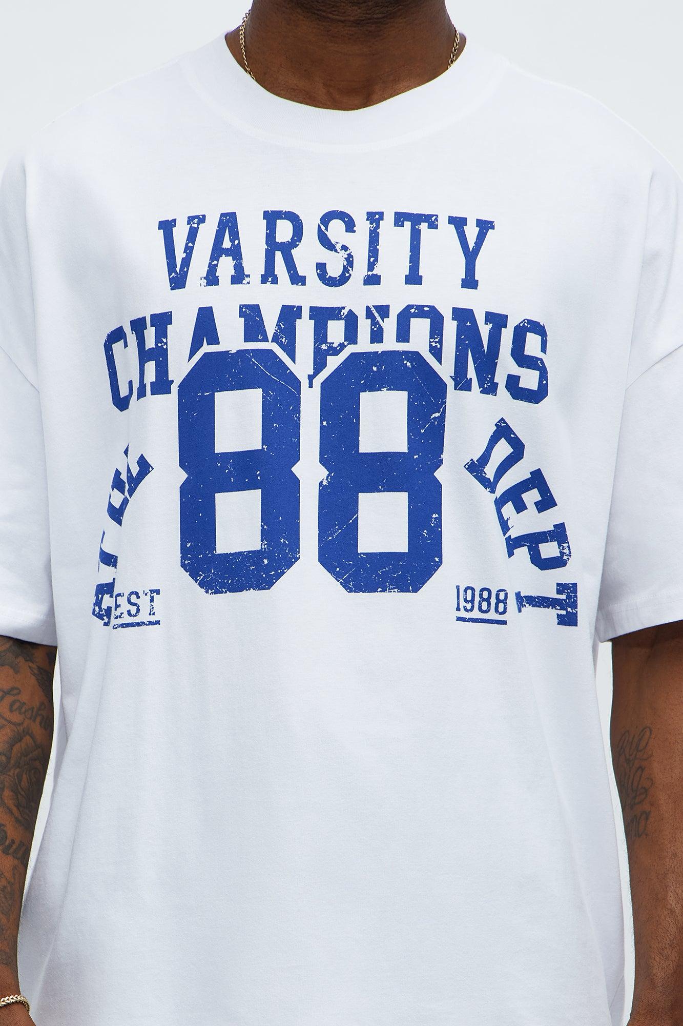 Varsity Champs 88 Boxy Short Sleeve Tee - White Male Product Image