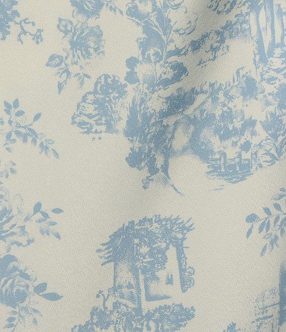 Preston & York Kinsley Satin Long Sleeve Button Tie Front Blouse Product Image