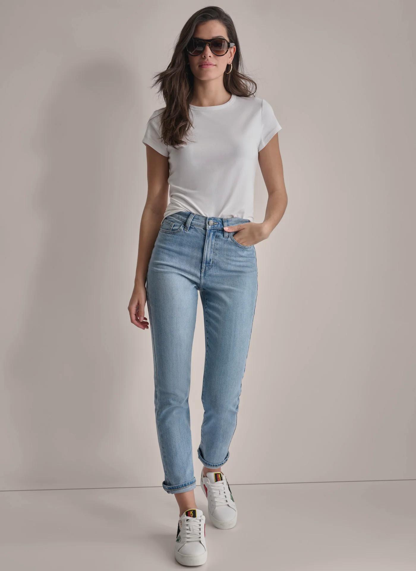 HIGH Rise Length SLIM STRAIGHT JEAN Product Image