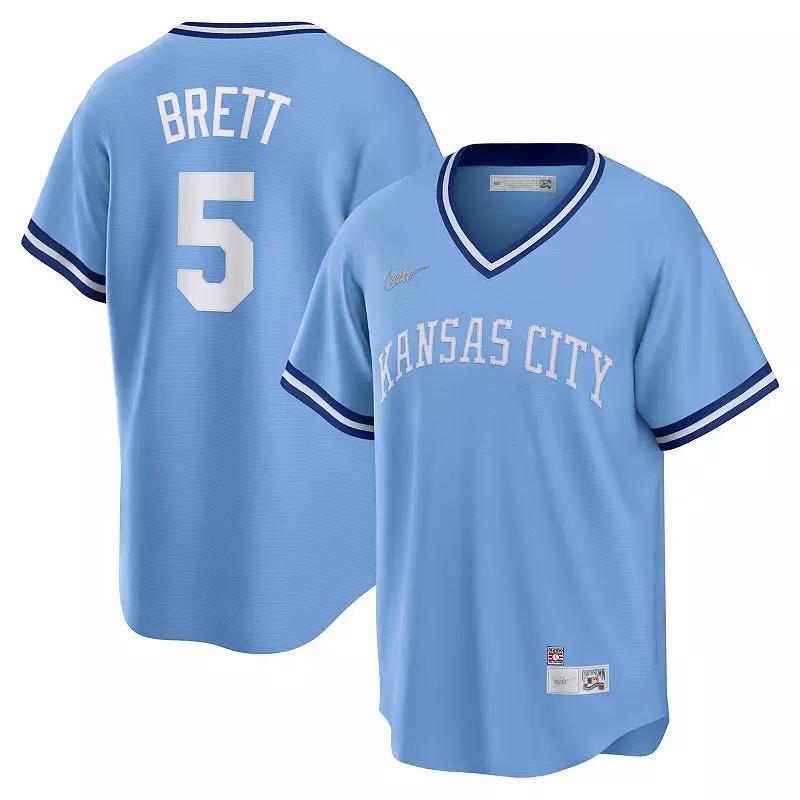 Men's Nike George Brett Light Blue Kansas City Royals Road Cooperstown Collection Player Jersey,  Product Image