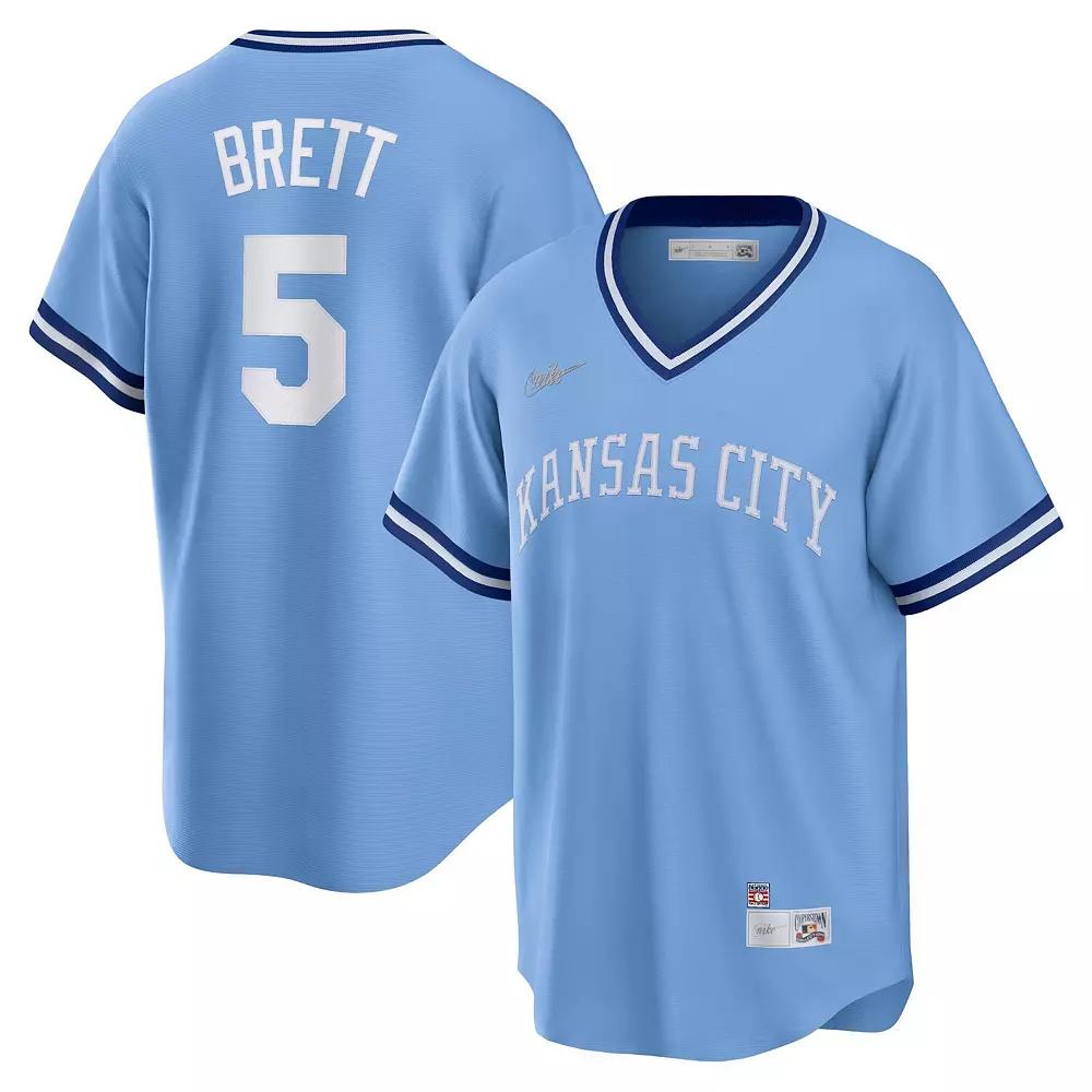 Men's Nike George Brett Light Blue Kansas City Royals Road Cooperstown Collection Player Jersey,  Product Image