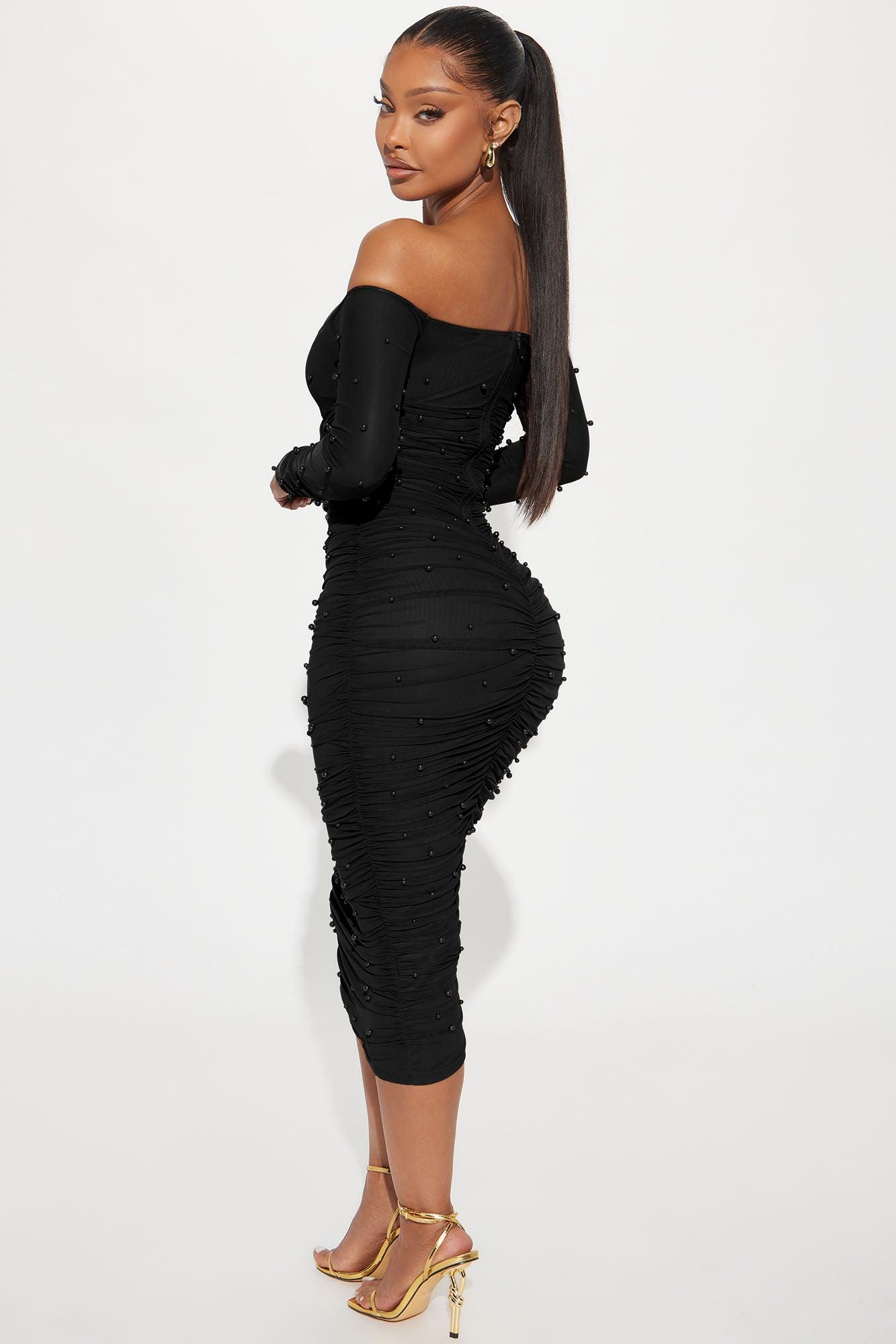 Adah Mesh Midi Dress - Black Female Product Image