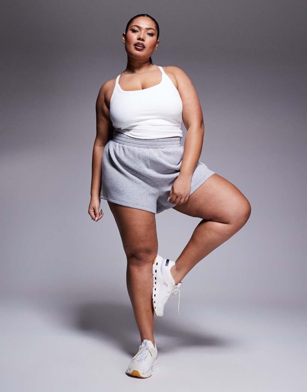 4505 Curve Icon soft touch yoga cami with inner bra in white  Product Image