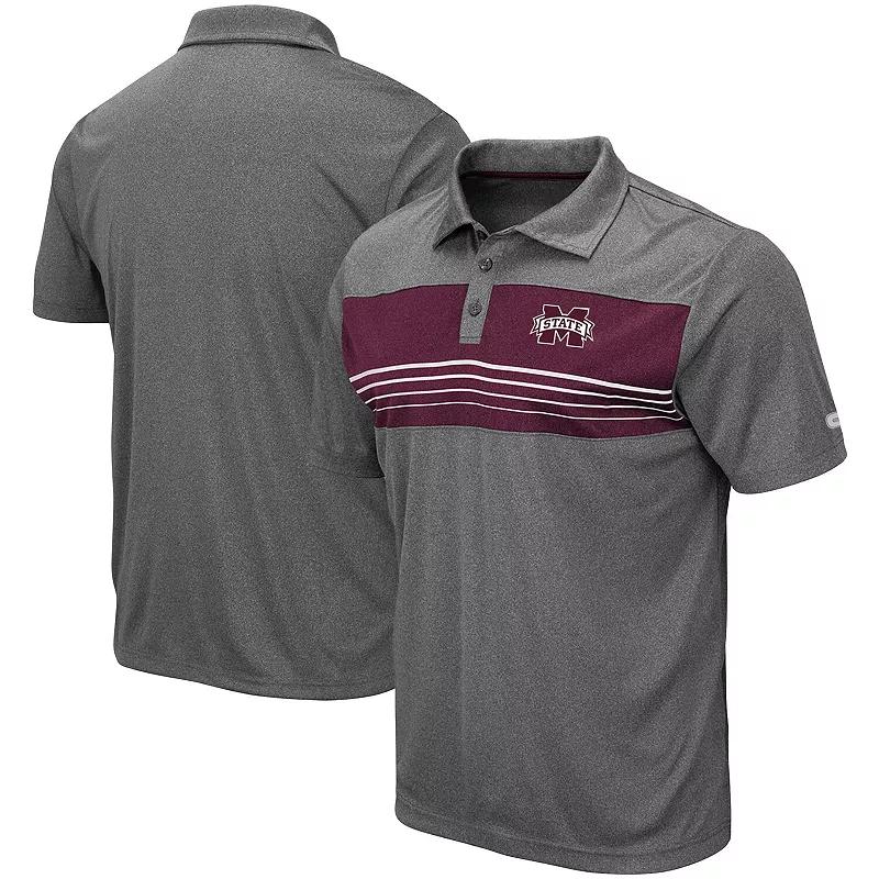 Men's Colosseum Heathered Charcoal Mississippi State Bulldogs Smithers Polo, Size: Medium, Mst Charco Product Image
