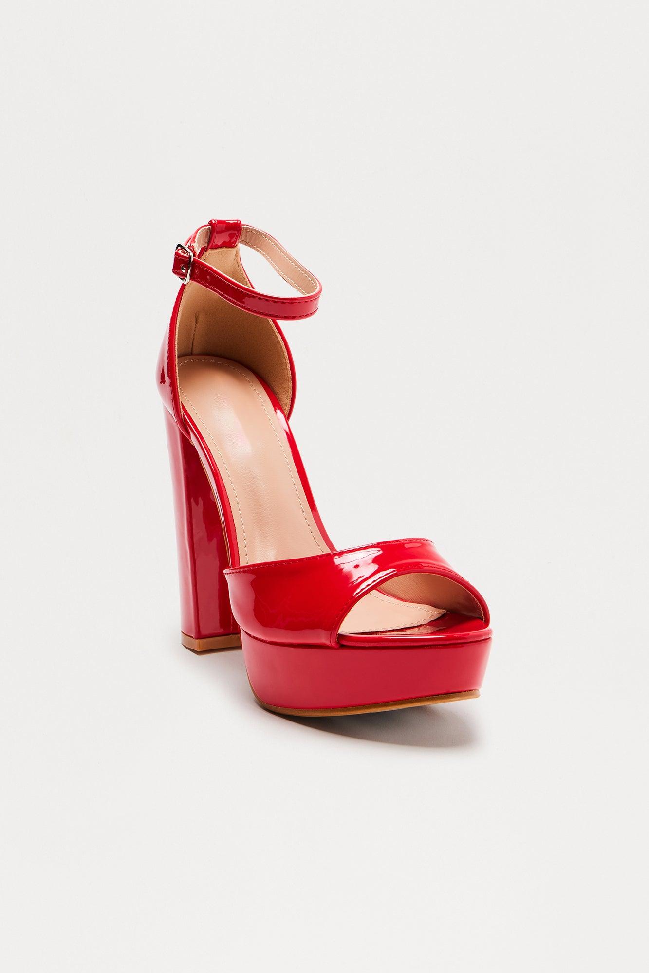 Yula Platform Heels - Red Female Product Image