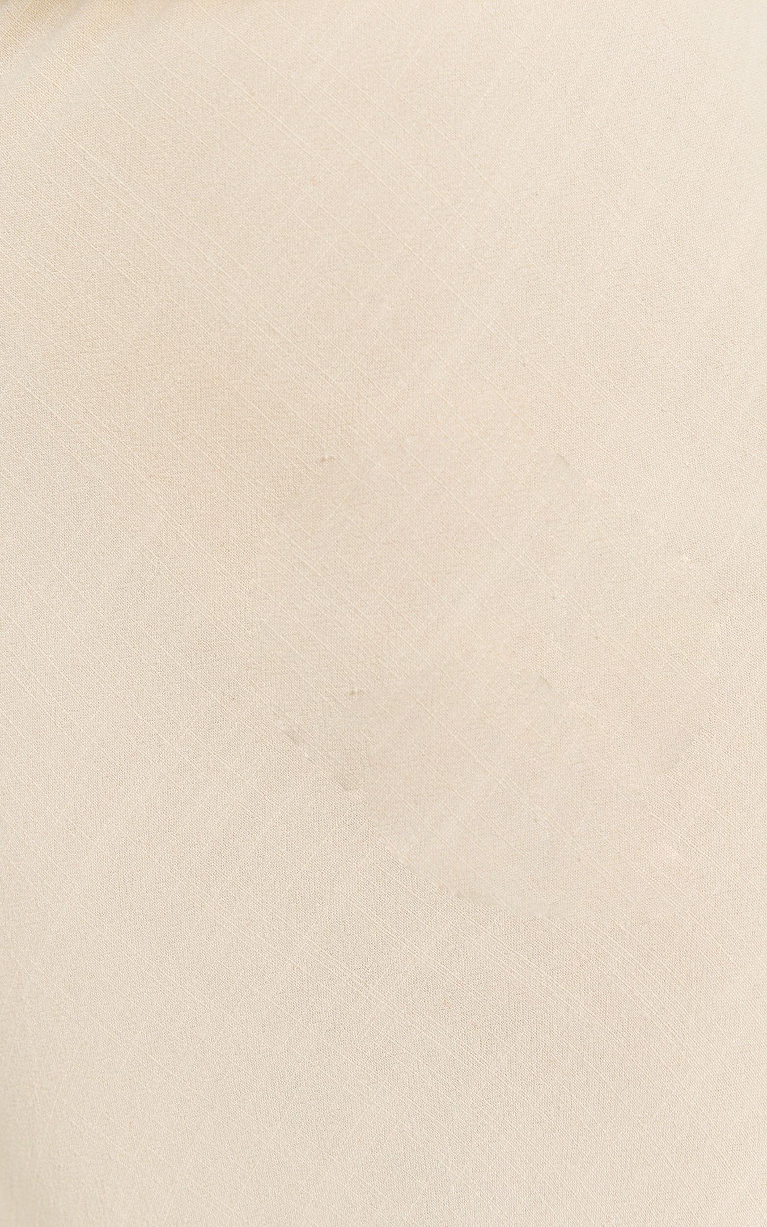 Olivia Maxi Skirt - Mid Waisted Linen Bias Cut Split Skirt in Natural Product Image