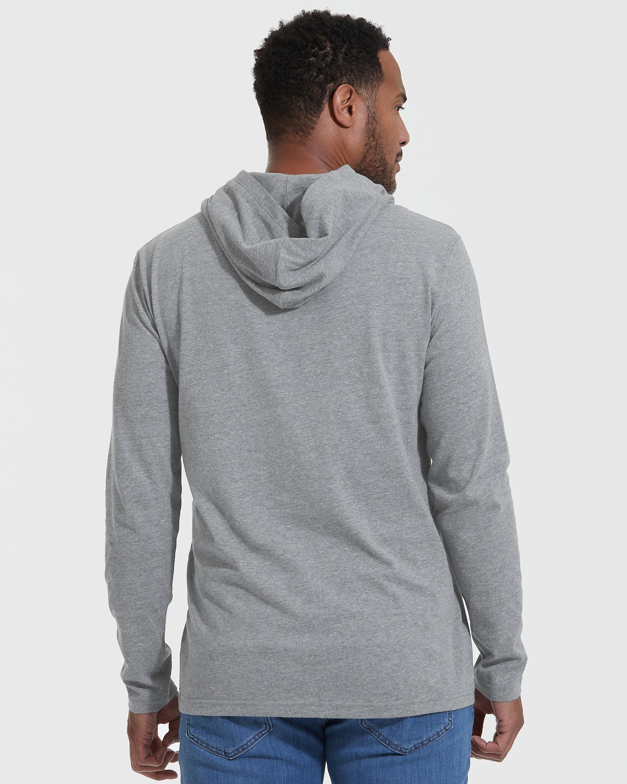 Heather Gray Hooded Long Sleeve T-Shirt Product Image