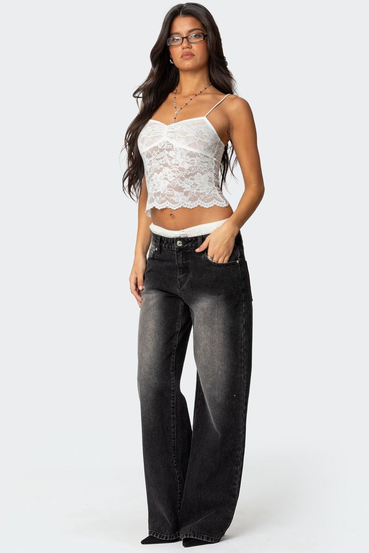 Rut Sheer Lace Tank Top Product Image