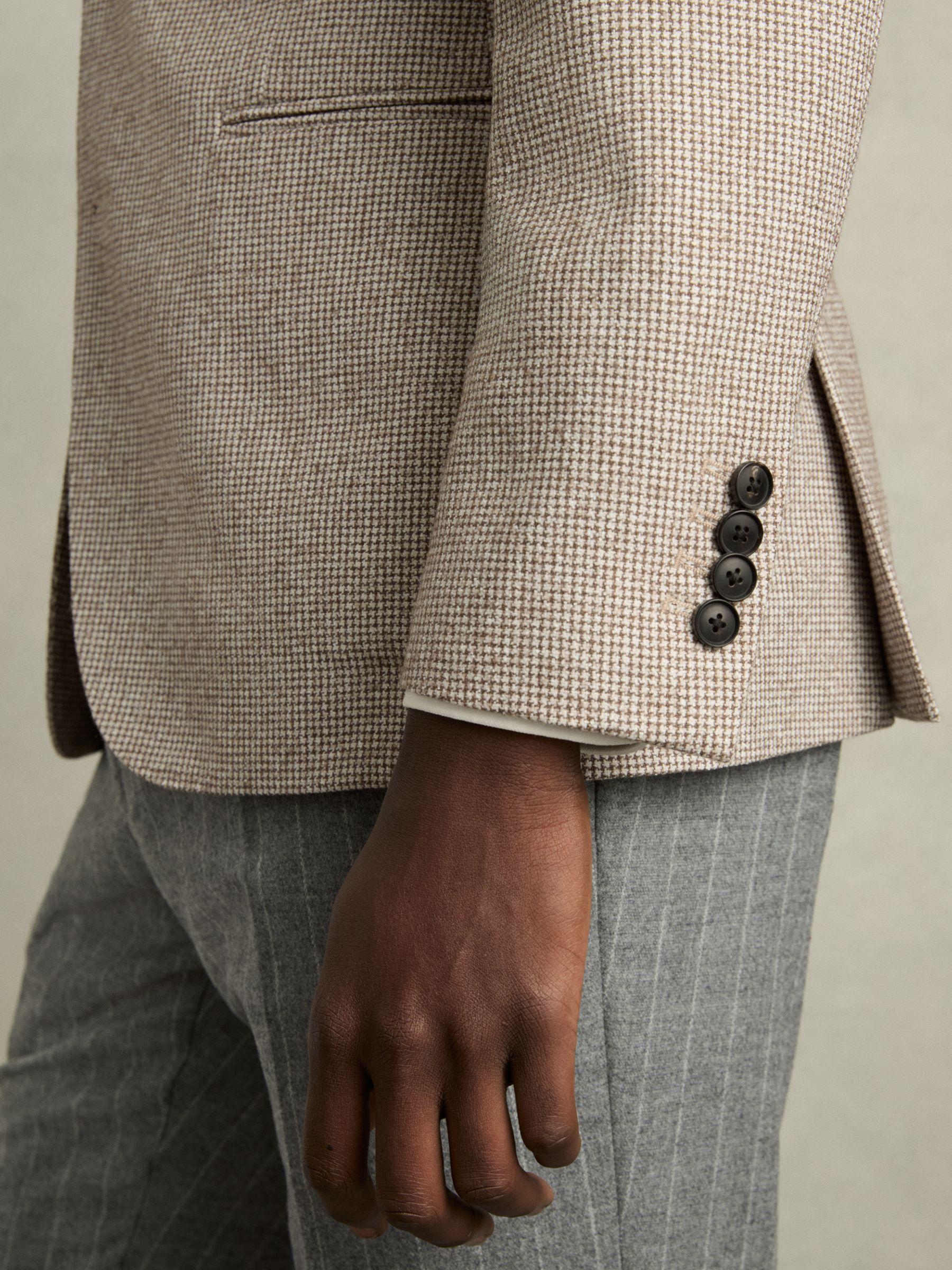 Cotton Slim-Fit Suit Trousers With Stretch in Stone Product Image