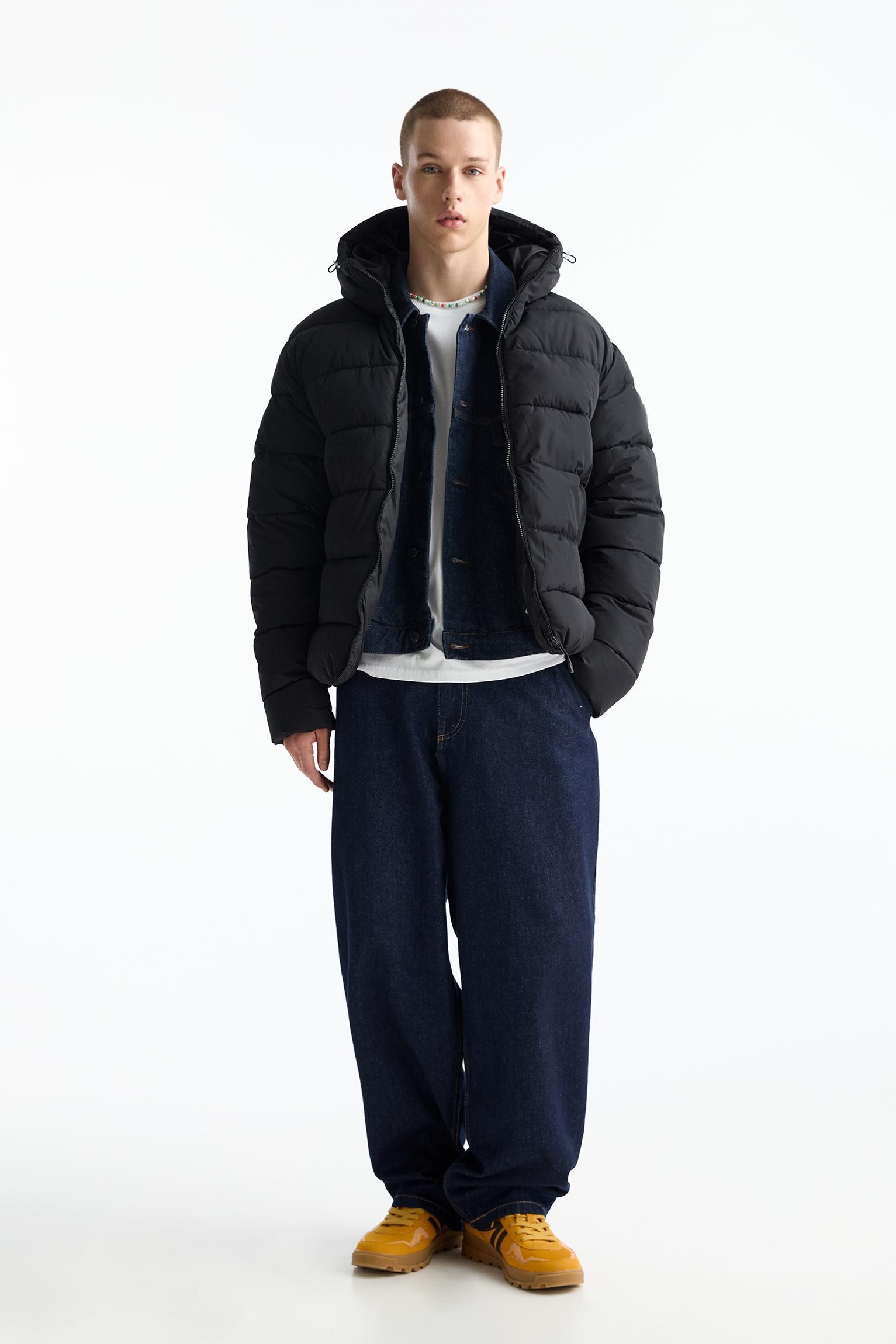 Lightweight puffer jacket with hood Product Image