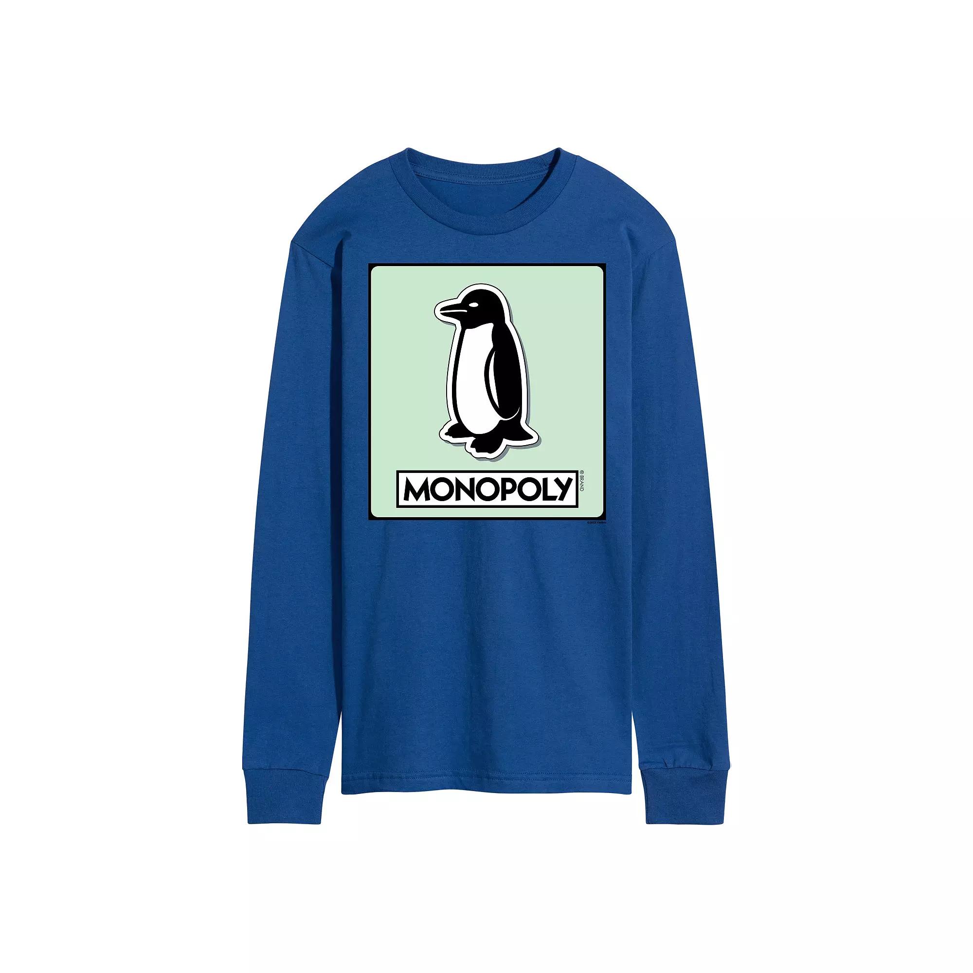 Men's Monopoly Penguin Game Token Long Sleeve Graphic Tee,  Product Image