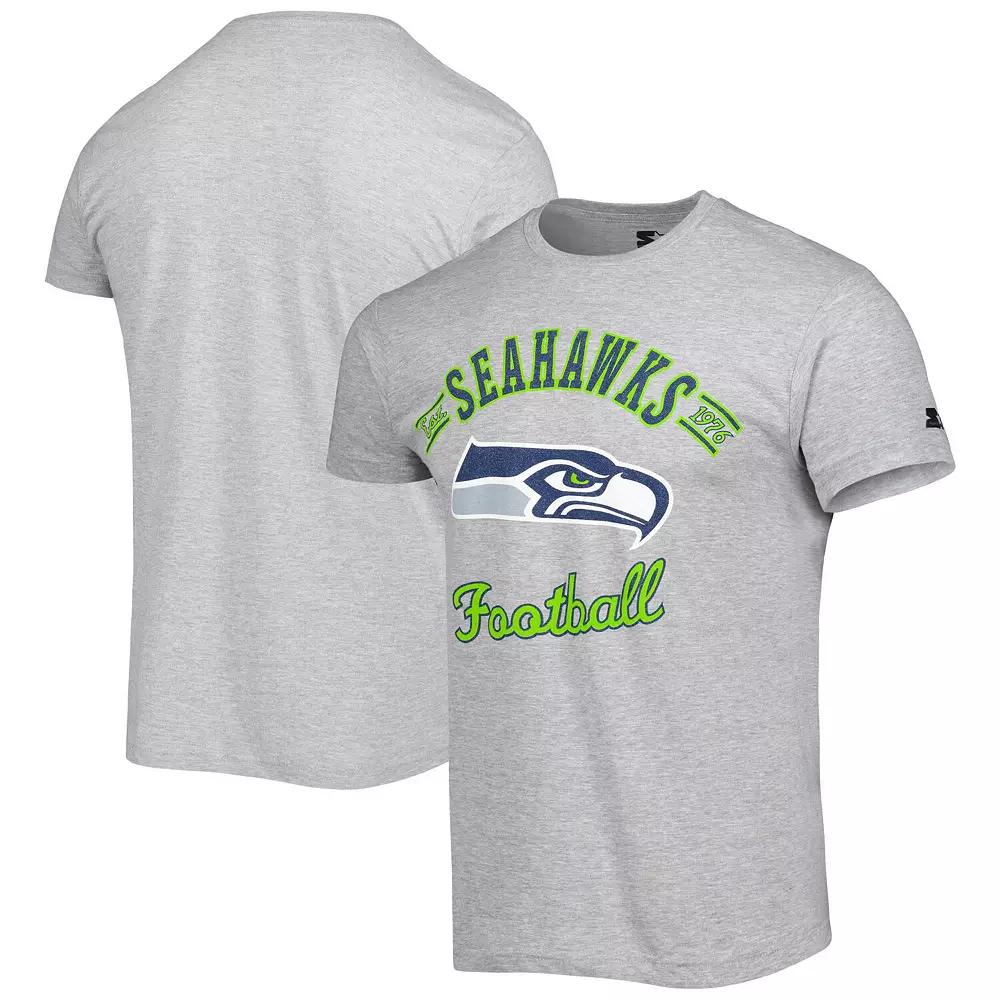Men's Starter Heathered Gray Seattle Seahawks Prime Time T-Shirt,  Product Image