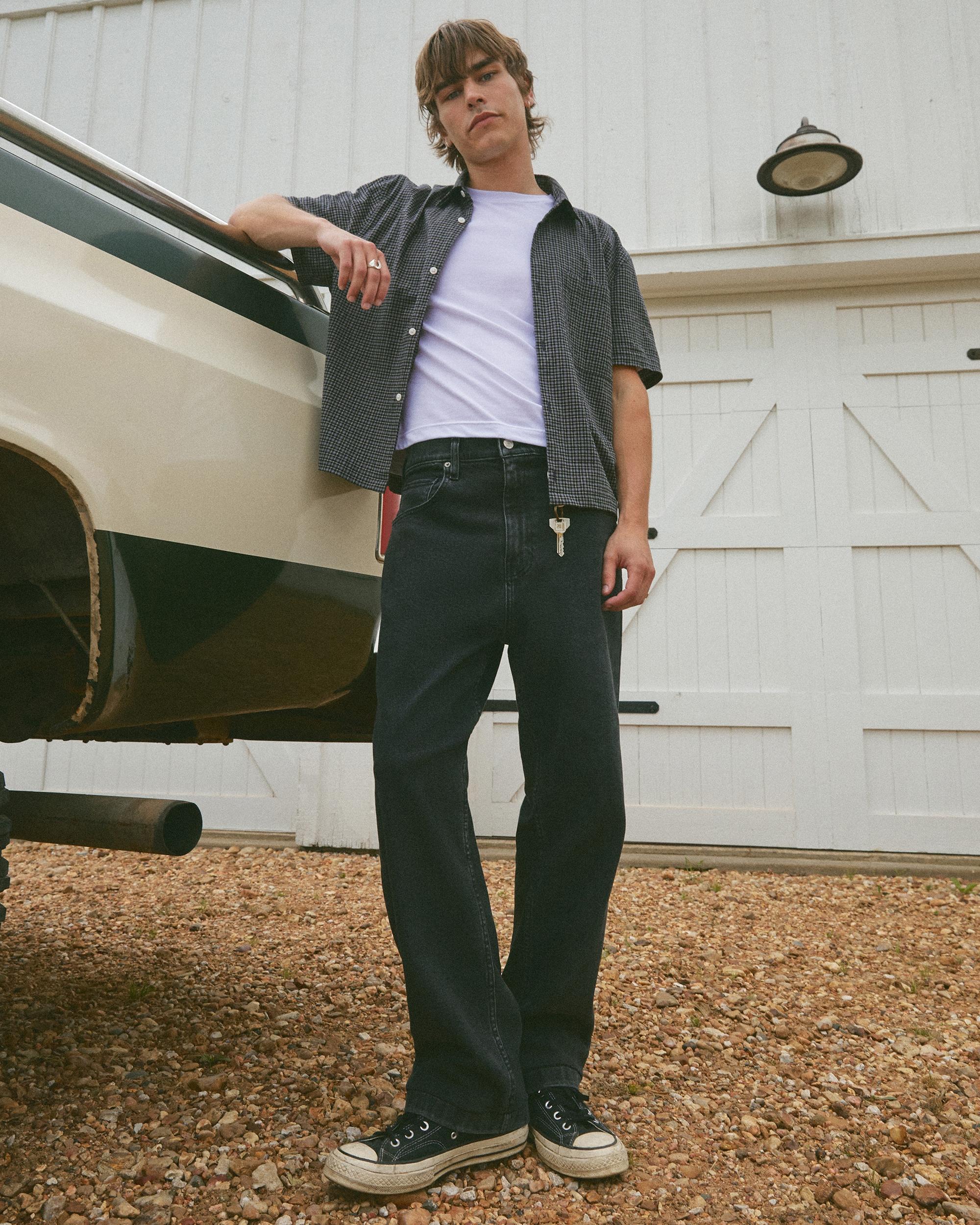 Washed Black Baggy Jeans Product Image