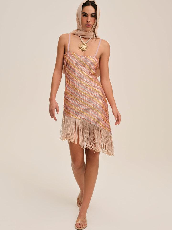 Capri Beaded Mini Dress — Multi Product Image