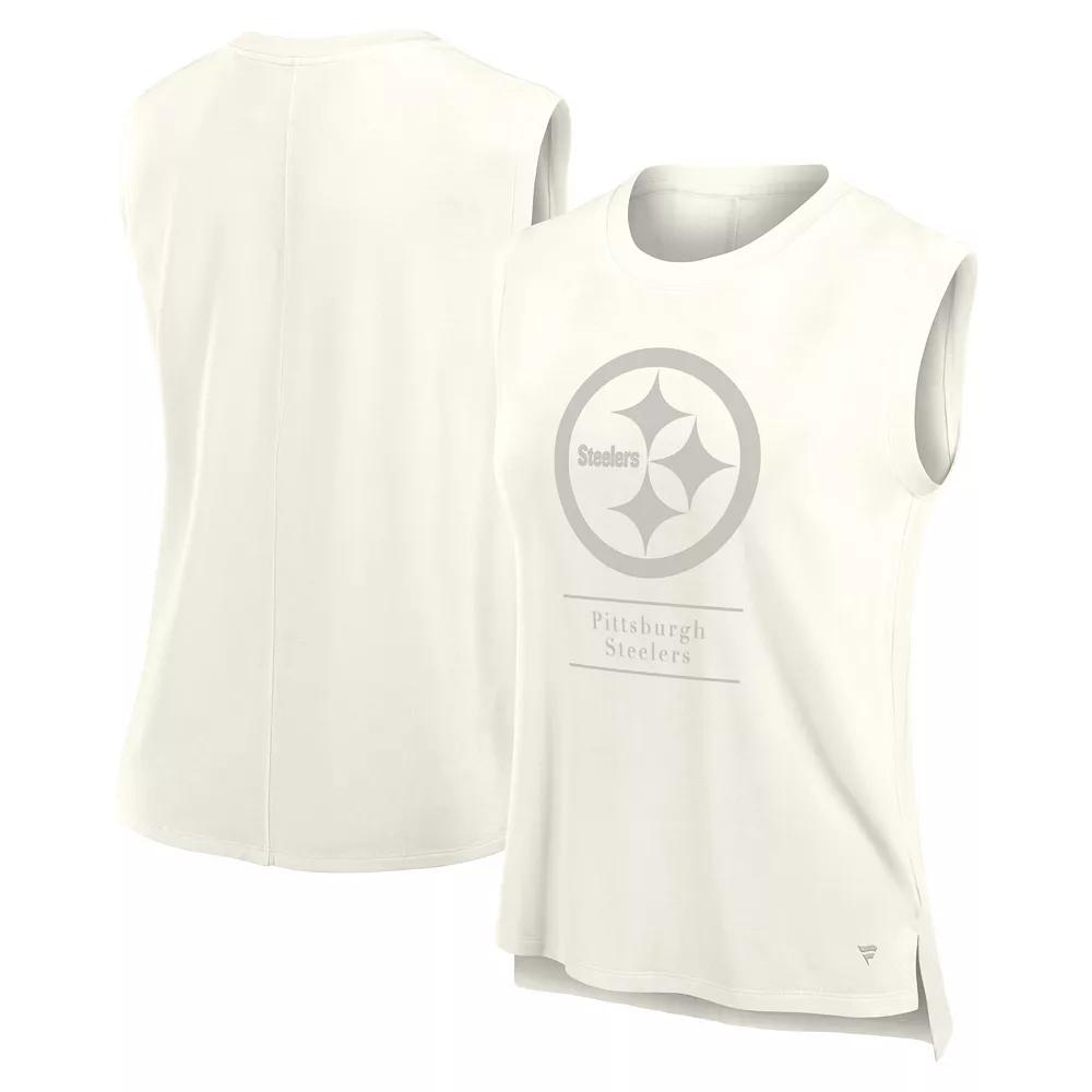 Women's Fanatics Cream Pittsburgh Steelers Studio Embrace Tank Top,  Product Image