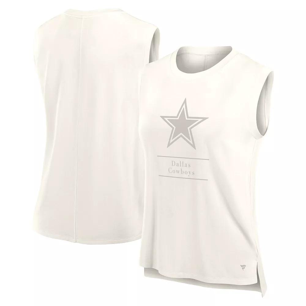 Women's Fanatics Cream Dallas Cowboys Studio Embrace Tank Top,  Product Image