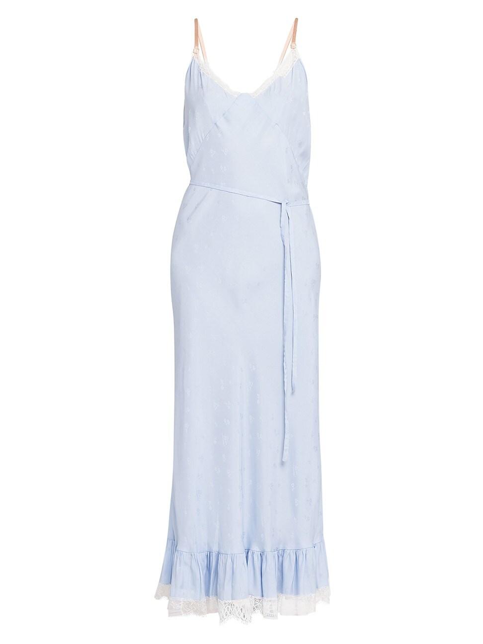 Womens Lace-Trimmed Slip Maxi Dress Product Image