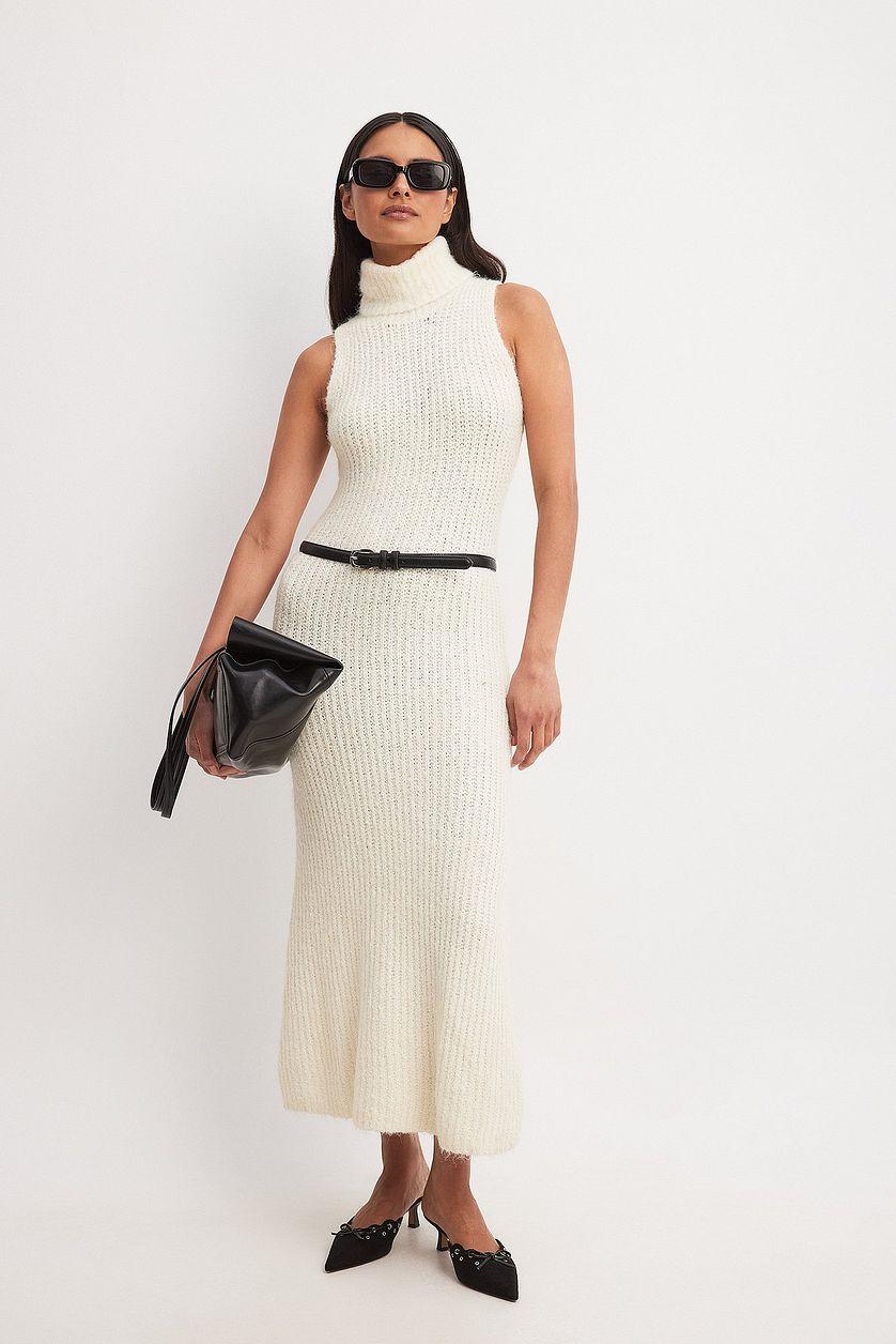 Knitted Turtle Neck Maxi Dress Product Image