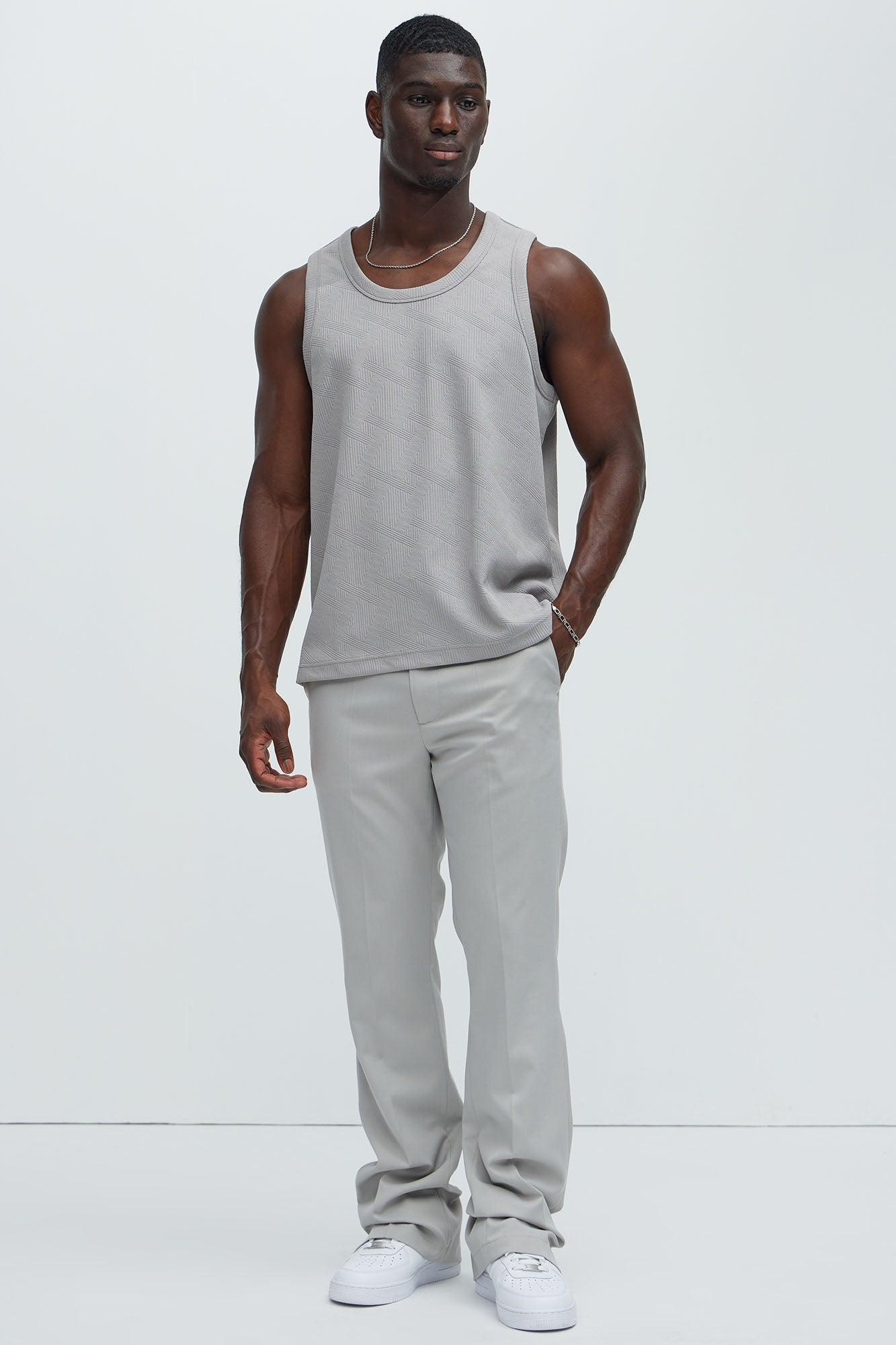 Benji Textured Tank Top - Grey Product Image