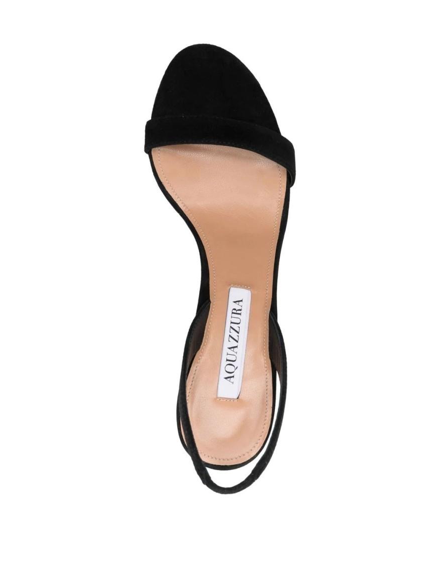 AQUAZZURA So Nude 85 Leather Slingback Sandals In Black Product Image