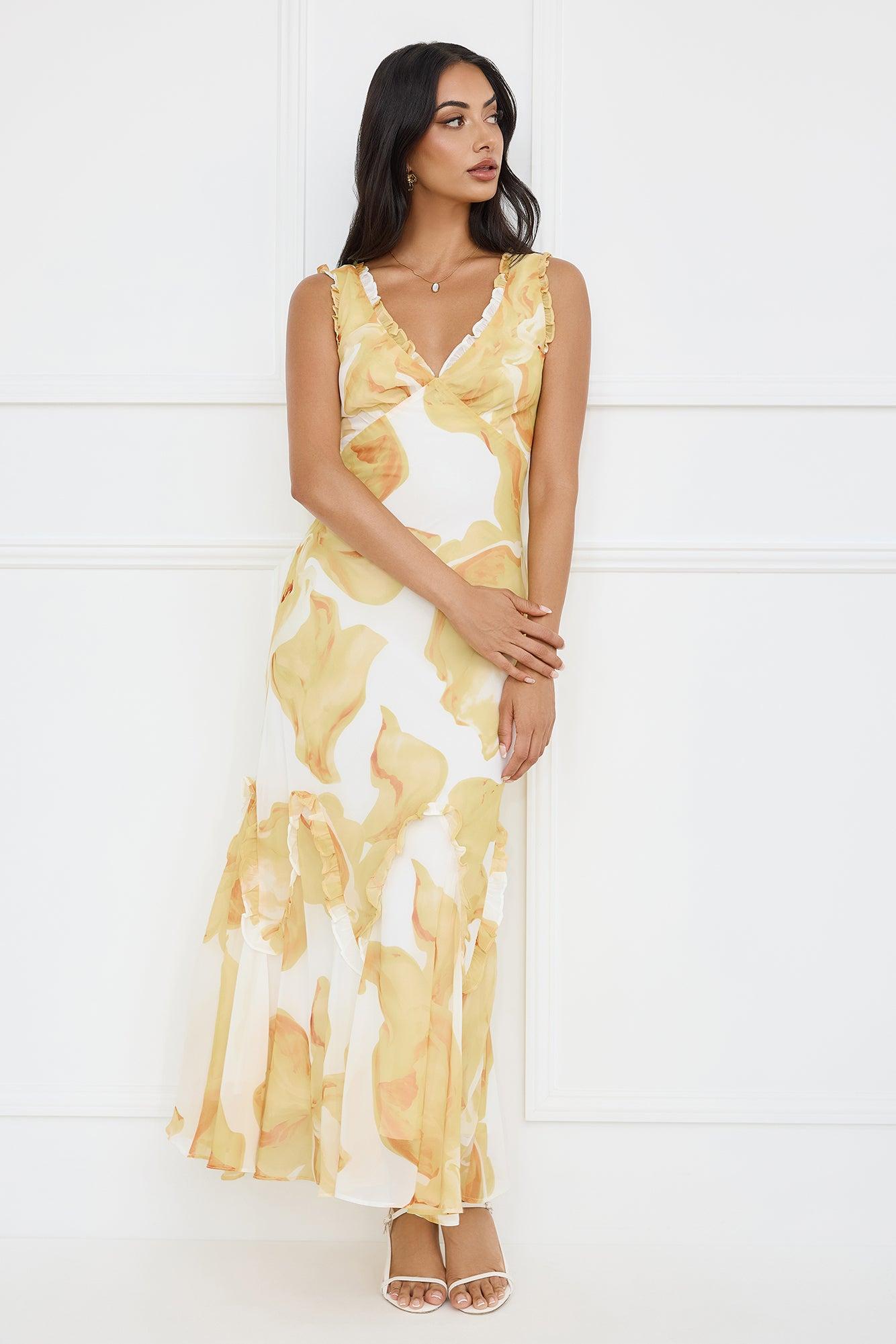 Lemon Meringue Maxi Dress Yellow Product Image