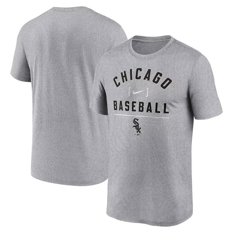 Men's Nike Heather Charcoal Chicago White Sox Arch Baseball Stack Performance T-Shirt,  Product Image