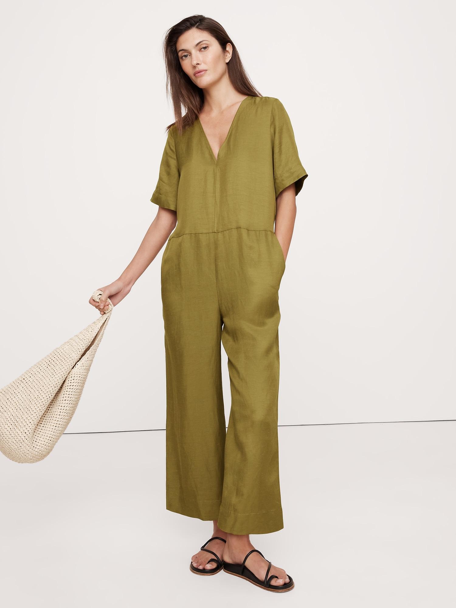 Viscose-Linen Wide-Leg Jumpsuit Product Image