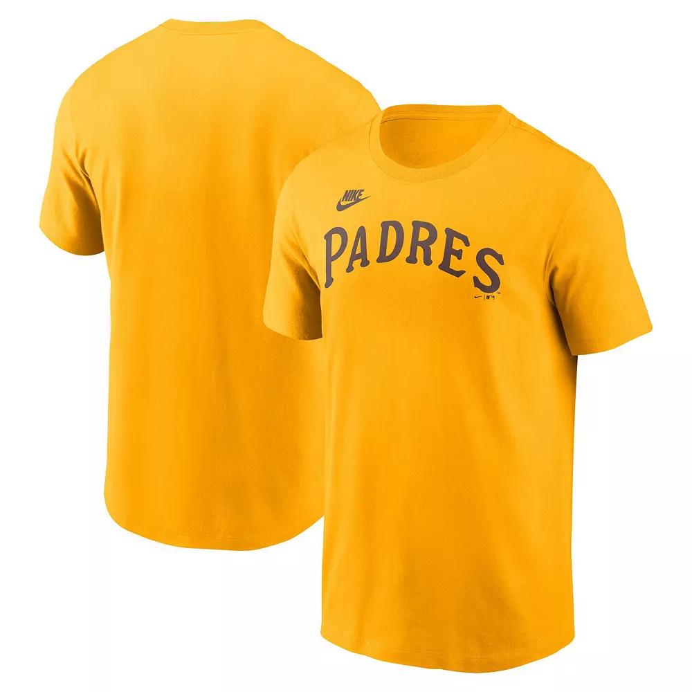 Men's Nike Gold San Diego Padres Cooperstown Wordmark T-Shirt,  Product Image