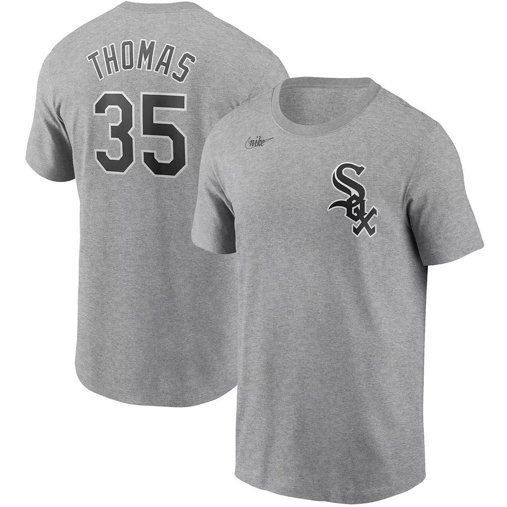 Men's Nike Frank Thomas Gray Chicago White Sox Cooperstown Collection Name & Number T-Shirt, Size: Small, Grey Product Image