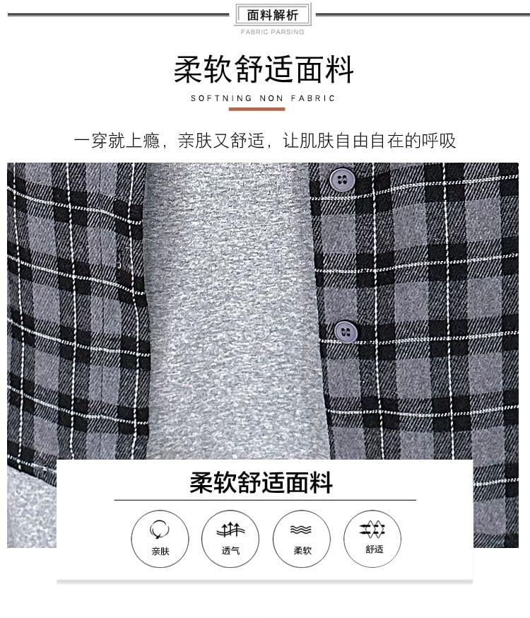 Maternity Sleeveless Scoop Neck Plain Midi Tank Dress / Collared Plaid Button Up Shirt Product Image