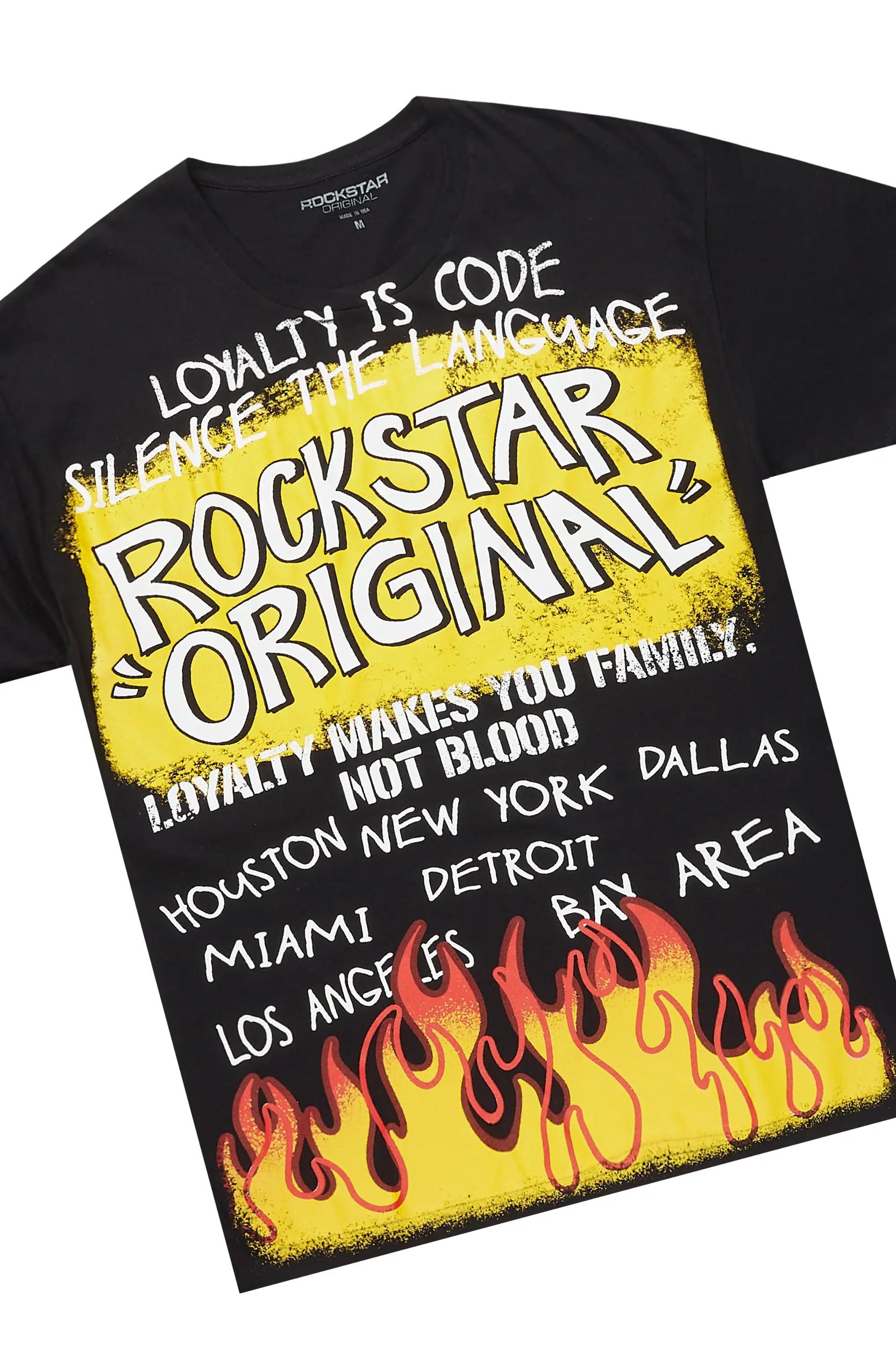 Beno Black Graphic T-Shirt Short Set Male Product Image