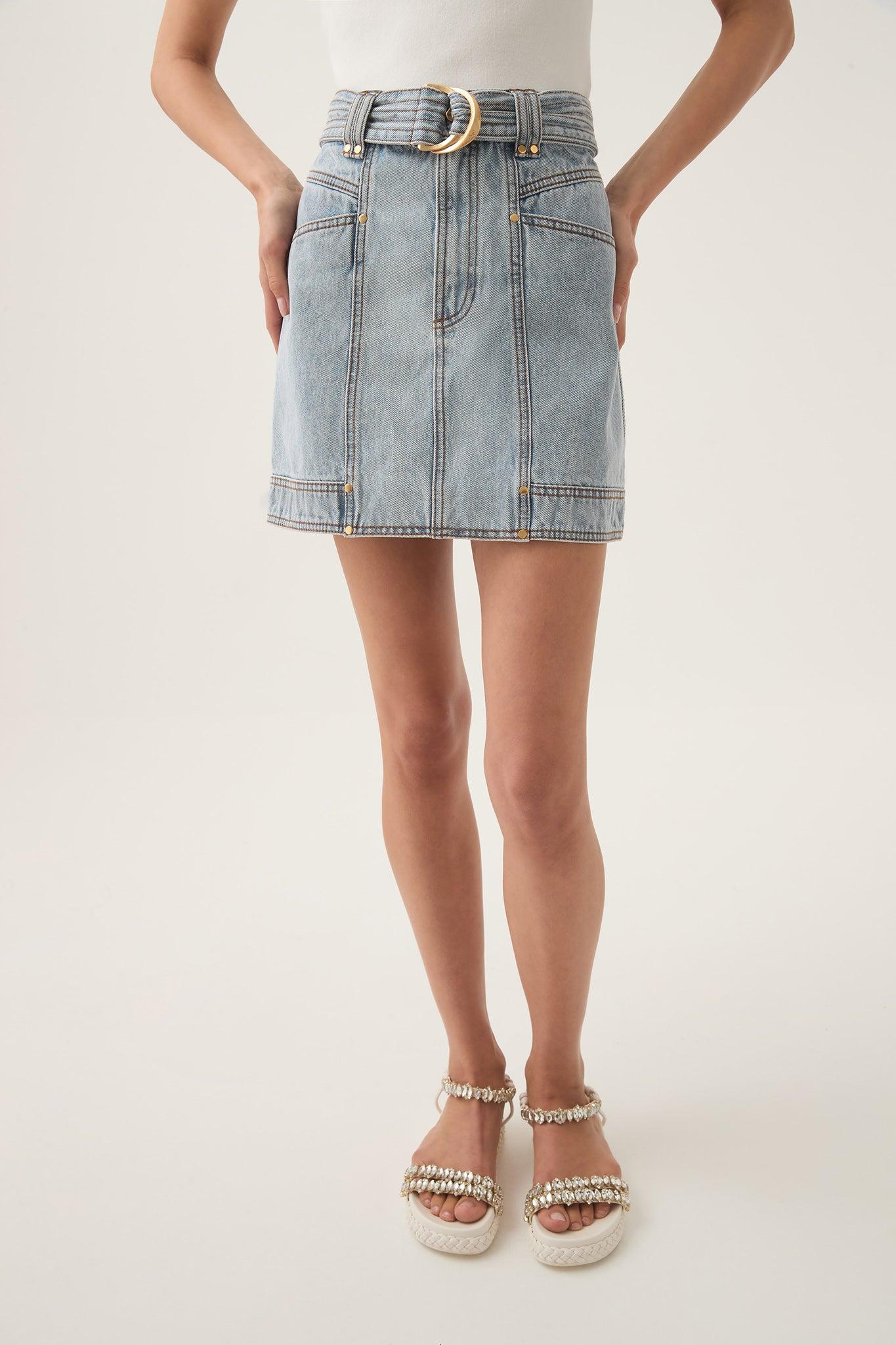 Ray Denim Mini Skirt Product Image