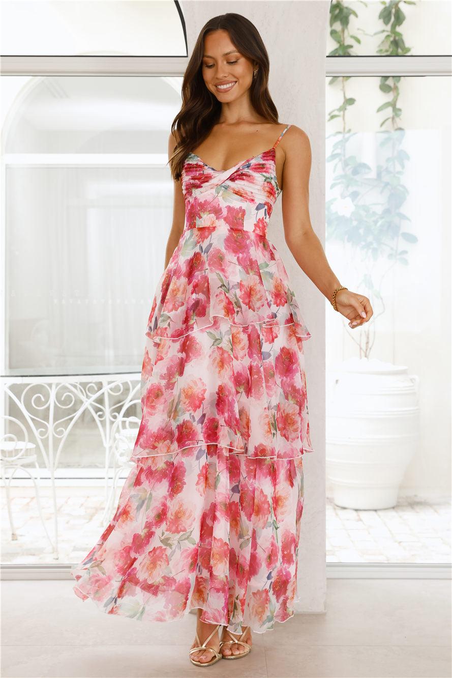 Starflower Breeze Maxi Dress Pink Product Image