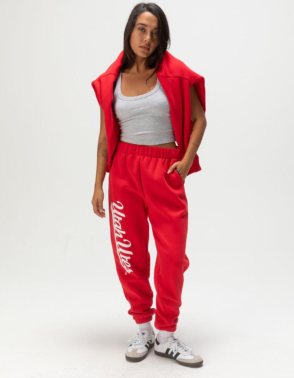 HYPE AND VICE University of Utah Womens Sweatpants - RED Product Image