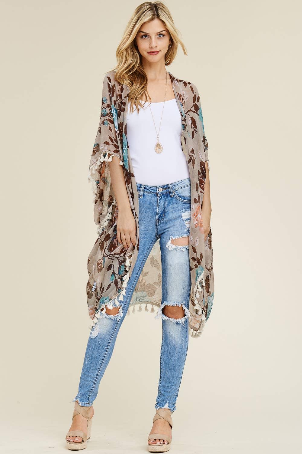 FLORAL TASSEL CARDIGAN Product Image