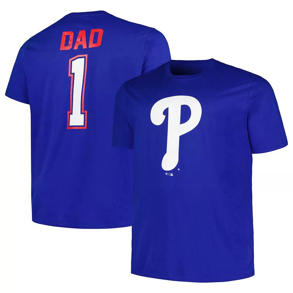 Men's Profile Royal Philadelphia Phillies Big & Tall #1 Dad T-Shirt,  Product Image